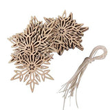 ORYOUGO Wood Snowflakes Shaped Hanging Embellishments Ornaments, Craft Star Heart Shape Slices Wood