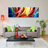 Seekland Art Handmade Acrylic Painting Abstract Canvas Wall Art Modern Contemporary Artwork for Home Decoration (Framed 48"W x 16"H)