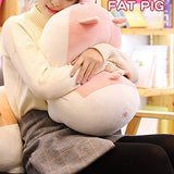 Levenkeness Soft Fat Pig Plush Hugging Pillow,Cute Piggy Stuffed Animal Doll Toy Gifts for Bedding, Kids Birthday, Valentine, Christmas (Pink, 19.7")