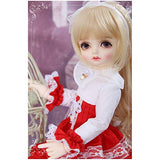 MEESock New 39cm 1/4 BJD Doll with Makeup 3D Eyes Simulation Eyelash Dress Up Fashion Dolls Toy and Clothes for Best Gifts,C