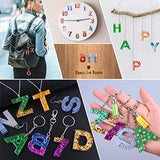 Resin Keychain Molds, Flasoo 13.8 oz Epoxy Resin Silicone Molds with Alphabet Mold Making Kit with Alphabet Mold Hardner Resin Tools and Pin Vise Set for Casting Keychain Art Craft Supplies
