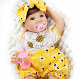 Aori Reborn Baby Dolls 22 inch Real Looking Lifelke Baby Girl Doll in Weighted Body with Honey Bee Gift Set