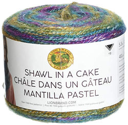 Lion Brand Yarn 455-302 Shawl in a Cake-Metallic Yarn, Prism
