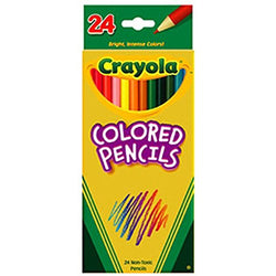 Crayola Products Pencils Long Cannon Woodcase Color, 3.3mm, 24 Assorted Colors/Set - Sold as 1