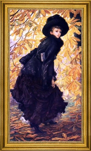 Art Oyster James Tissot October - 15.05" x 30.05" Premium Canvas Print with Gold Frame