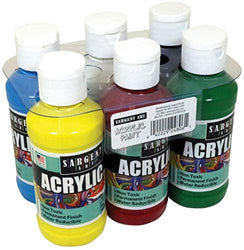 22-4806 Sargent Art Primary Acrylic Paint Set, 4 Ounce, 6-Pack