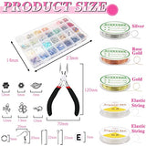 IRmm Ring Making Kit with Crystals, 1950Pcs Jewelry Making Kit with 28 Colors Crystal Gemstone Chip Beads, Letter Beads, Jewelry Wire, Pliers and Other Jewelry Ring Making Supplies