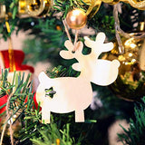 Pangda 20 Pieces Christmas Deer Reindeer Wooden Craft Ornament Hanging Pendant Decoration