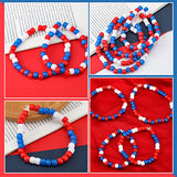 1000 Pieces 4th of July Pony Beads Patriotic Seed Beads Valentine Day Seed Bead Set Acrylic Red Blue White Craft Beads for Girls Women Jewelry Making Bracelet Supplies, 3 Colors (Red, Blue, White)