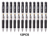 M&G Retractable Gel Pens, 0.5mm, Micro Point, Classical Modle K-35,Black Ink, Pack of 12