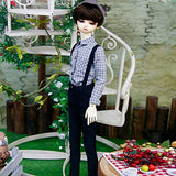 YILIAN BJD Boy Doll Clothes, Handmade Lattice Shirt + Strap Pants for 1/3 1/4 1/6 BJD Dolls for Party Outfit,1/4