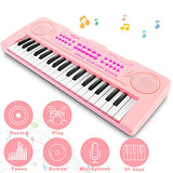 Vimzone Kids Piano Keyboard, 37Keys Multi-Function Musical Instrument Piano Toy, Electronic Keyboard for 2 3 4 5 Years Old Toddlers Children Beginner (Pink)