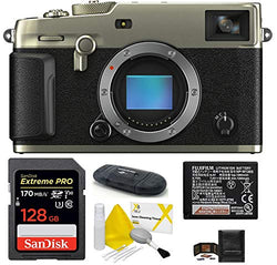 Fujifilm X-Pro3 Mirrorless Digital Camera Body Bundle, Includes: SanDisk 128GB Extreme PRO SDXC Memory Card + Spare Battery + More (6 Items) (Dura Silver)