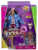 Barbie Extra Doll #13 in Basketball Jersey Dress & Accessories, with Pet Corgi, Extra-Long Crimped Hair with Pink Streaks & Flexible Joints, Gift for Kids 3 Years Old & Up