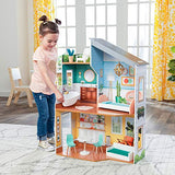 KidKraft 65988 Emily Wooden Dollhouse with Furniture, Multicolor