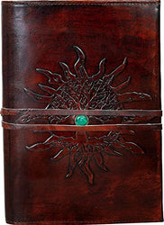 Leather Journal Refillable Lined Paper SUN Tree of Life Handmade Leather Journal Notebook Diary/Bound Daily Notepad for Men&Women Medium,Writing pad Gift for Artist,Sketch /Writing