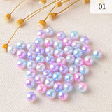 1280 Pcs Gradient Mermaid Pearl Beads for Jewelry Making, 5mm 6mm 8mm 10mm 12mm Round Spacer Rainbow Beads Faux ABS Bracelet Beads for DIY Earring Necklaces Bracelet Making (Gradient-01)