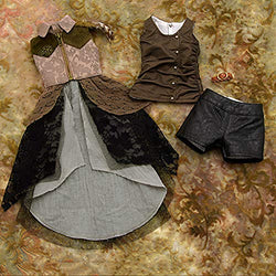 1/3 BJD Dress Dark Owl Dress Contains Frilled Jacket, Tops, Pants, Bangles