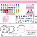 Charm Bracelet Making Kit for Girls, Trifong 152Pcs Adjustable Bracelets and Necklaces Jewelry Making Kit for Girls 8-12, DIY Charm Bracelet Kit for Teen Birthday Gift