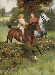 Arthur John Elsley His First Fence 1904 Private Collection 30" x 22" Fine Art Giclee Canvas Print (Unframed) Reproduction