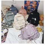 Cute Mini Backpacks with Accessories Aesthetic Mini Backpack for Teens Kawaii Small Backpack (White,With-Accessories)