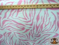 Fleece Fabric Printed Animal Print *Pink Zebra* fabric By the Yard