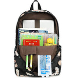 School Backpack for Teen Girls Bookbags Elementary High School Floral Laptop Bags Women Travel Daypacks (Black flower)