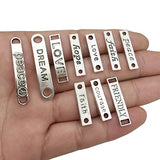 78 PCS Word Connector Charms Collection - Antique Silver Bronze FRIENDLY LOVE PEACE HOPE FAITH