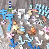 60 Pcs/Set Beach Style Miniature Ornament Kits Set, Beach Zen Garden Decor, Mini Desktop Sandbox Accessories for DIY Dollhouse Decoration