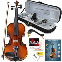 Bunnel Pupil Violin Outfit 3/4 Size By Kennedy Violins - Carrying Case and Accessories Included - Solid Maple Wood and Ebony Fittings