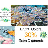 DIY 5D Diamond Art Painting Kit Kids, Flower Full Drill Diamond Painting Cross Stitch Diamond Arts Craft Canvas Picture for Home Wall Decor(70x140cm/25x56in Round Drill)