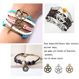 30 Pieces Magic Pentacle Star Protection Lucky Charms Jewelry Making Accessory Necklace Pendant