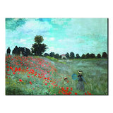Wieco Art Large The Poppy Field Near Argenteuil by Claude Monet Famous Oil Paintings Reproduction Classic Landscape Pictures Artwork Canvas Prints Wall Art for Bedroom Decorations