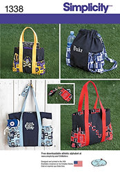Simplicity 1338 Tote Bag, Backpack, and Coin Purse Sewing Pattern, One Size