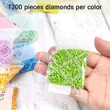 PP OPOUNT 48 Colors Diamond Painting Replacement Round Diamonds with 60 Pieces Self-Seal Bags, 3 Sheets 120 Tags Label Paper for Missing Drills of Diamond Cross Stitch DIY Crafts
