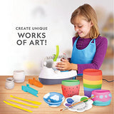 NATIONAL GEOGRAPHIC Kid’s Pottery Wheel – Complete Pottery Kit for Kids, Plug-In Motor, 2 lbs. Air Dry Clay, Sculpting Clay Tools, Apron & More, Patent Pending, Amazon Exclusive Craft Kit
