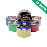 Gold Glitter Tape, Fancy Adhesive Glitter Decorative Tape - Box of 36