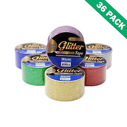 Glitter Craft Tape, Craft Sparkle Color Adhesive Glitter Tape Green - Box of 36