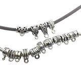 100g (about 125pcs) Mixed Antique Tibetan Silver Bail Tube Beads,Spacer Bead，Bail beads，Bead Hanger Fit Charm European Bracelet Pendant M79