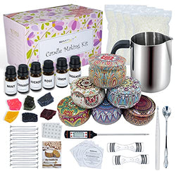SIMPLY + Candle Making Kit Supplies Complete Scented Candle Gift Set for Women& Kids with Candle Art Craft with Soy Wax, Fragrance Oil, Colors Candle Dye Craft Supplies 95 Piece