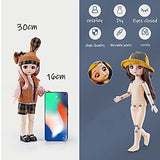 QIANHUI 12 Inch Movable Joints BJD Doll/Clothes 30cm 1/6 Makeup Dress Up Cute Long Hair Dolls with Fashion Dress for Girls Toys (Capricom)