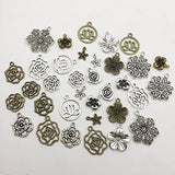 100g Craft Supplies Mixed Flower Beads Charms Pendants for Crafting, Jewelry Findings Making