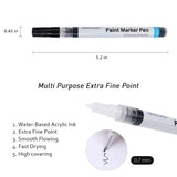 White Acrylic Paint Pens with Free E-Books, Newisland Quick-drying Permanent Markers Water Based with 0.7 mm Fine Point for Rock, Wood, Metal, Glass, Ceramics, Plastic, Cloth (6 White & 2 Free Black)