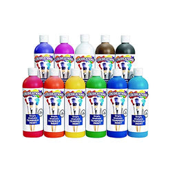 Colorations Simply Washable Tempera Paints, 16 fl oz, Set of 11 Colors, Non Toxic, Vibrant, Bold, Kids Paint, Craft, Hobby, Arts & Crafts, Fun, Art Supplies