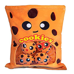 Yummy Cookies Stuffed Toy Game Pillow, Cute Plush Cushion, Delicious Food Dessert Package, Birthday Gift (8pcs a Bag, Orange)