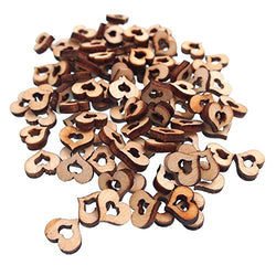 RayLineDo Pack of 50pcs 30MM Buttons Hollow Heart Shaped Wood Embellishments for Crafting and