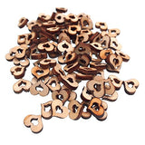 RayLineDo Pack of 100pcs 20MM Buttons Hollow Heart Shaped Wood Embellishments for Crafting and