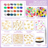 4800 Pcs Clay Beads for Jewelry Making,Wewow Bead Bracelet Making Kit with Pendant,Flat Polymer Beading Supplies Art Craft Set for Women/Girls DIY Bracelets Necklace Earring Handmade Gift