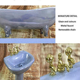 BESTLEE Dollhouse Furniture Miniature Bathroom Set Purple Bathroom Accessories 4PCS-1:12 Scale (Violet)