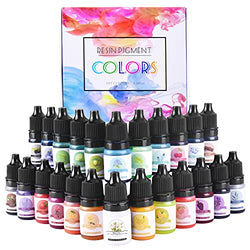 Alcohol Ink Set-24 Vibrant Colors Alcohol Ink,High Concentrated Alcohol Based Ink,Resin Petri Dish Making,Ink Set for Epoxy Resin Painting,Resin Pigment,Alcohol Ink Art (24 x 5ml)